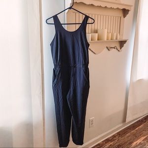 Black sleeveless jumpsuit